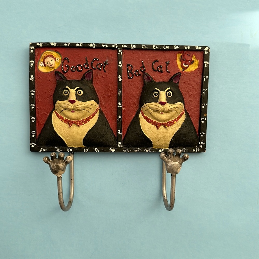 Key holder, for cat lovers,black /beige/red